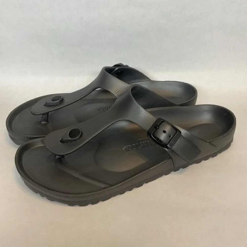 NWOB Birkenstock Gizeh EVA Charcoal Lightweight Sandals Unisex Adult W9/M7